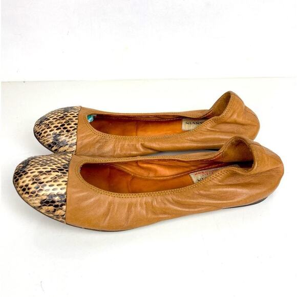 LANVIN Leather Cap Toe Ballet Flats - Size 7 - Picture 9 of 14